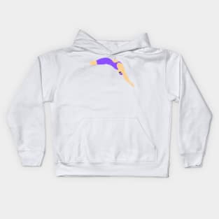 Diving - Purple Kids Hoodie